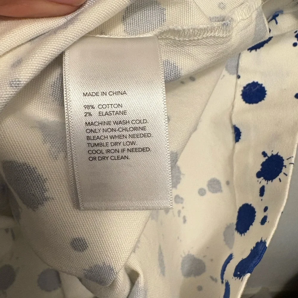 kate spade White Mini Dress w/Blue Spot Print